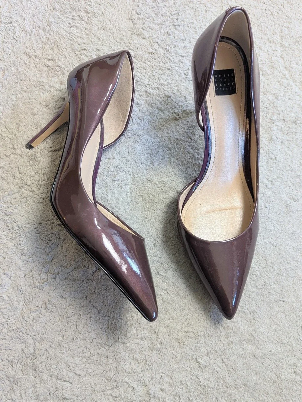 White House Black Market Size 9 Ella Empire Plum Patent Leather d'Orsay Pump